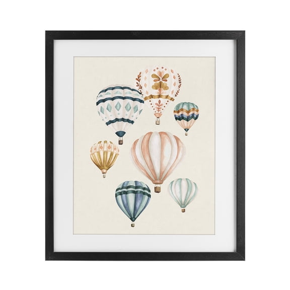 Stupell Industries Bohemian Wanderlust Hot Air Balloons Black Framed Print Under Glass, 13 x 16, by Bethany Sandoval