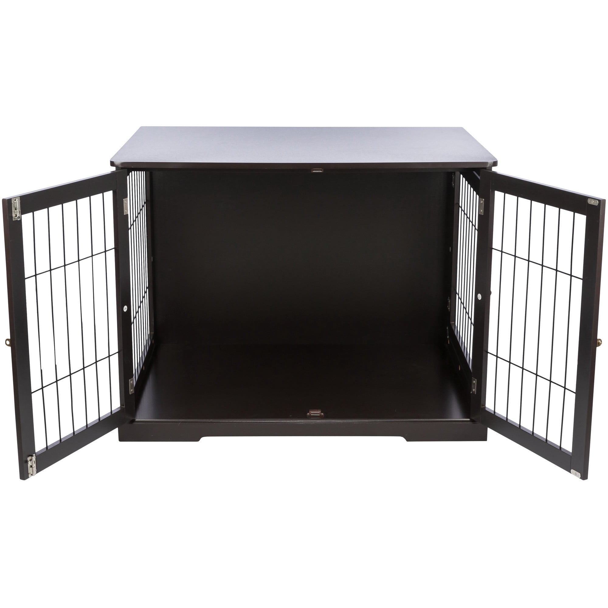 TRIXIE 38.7" Dog Crate, Wooden Indoor Kennel Furniture for Large Dogs Up to 66 lb, Brown