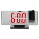 thumbnail image 2 of Reloj despertador digital con proyección, carga USB, atenuación automática, pantalla LED de espejo, reloj electrónico para dormitorio, carcasa negra, luz roja., 2 of 14