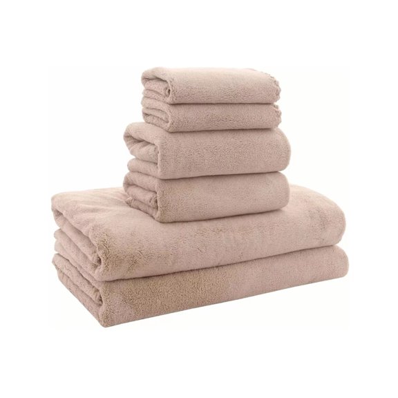 Juego De Toallas De Baño Vellón De Coral 6 Piezas Marrón