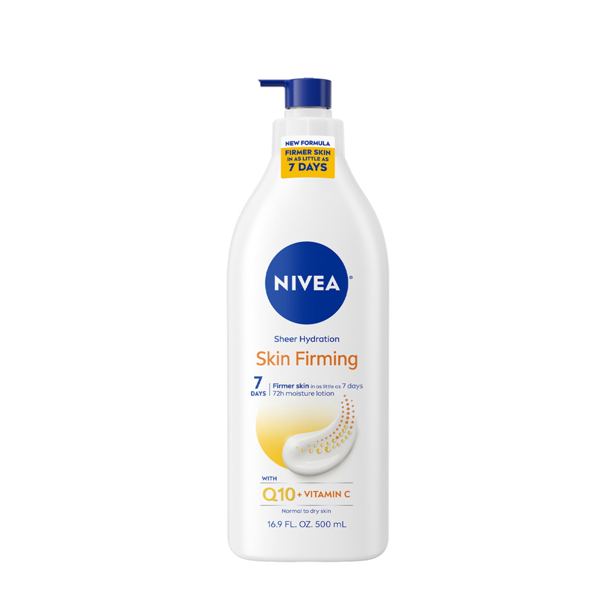 NIVEA Skin Firming Sheer Hydration Body Lotion with Q10 and Vitamin C, 16.9 fl oz