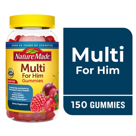 Nature Made Multivitamin For Men Gummies, Mens Multivitamin for Nutritional Support, 150 Ct