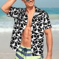 thumbnail image 7 of Sikiie Panda1 Print Men's Hawaiian Shirt, Summer Beach Button Pocket Short Sleeve T-Shirt,Large, 7 of 7