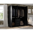 thumbnail image 2 of 100% Solid Wood Cosmo 3-Door Wardrobe with Mirrored Door, 2 of 5
