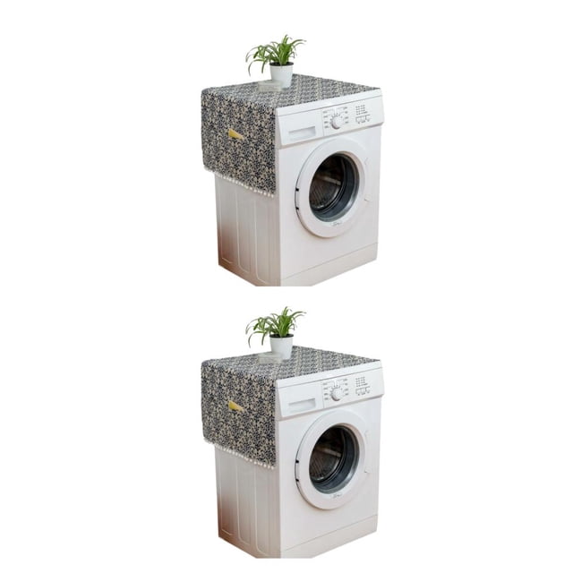Wosthever Cubierta De Doble Polvo Para Lavadora - Aparato Limpio Y Prolijo Lavable A Máquina Cubierta De La Máquina Refrigerador Toalla Azul Y porcelana azul y blanca 70*170 cm, 1 2Conjunto