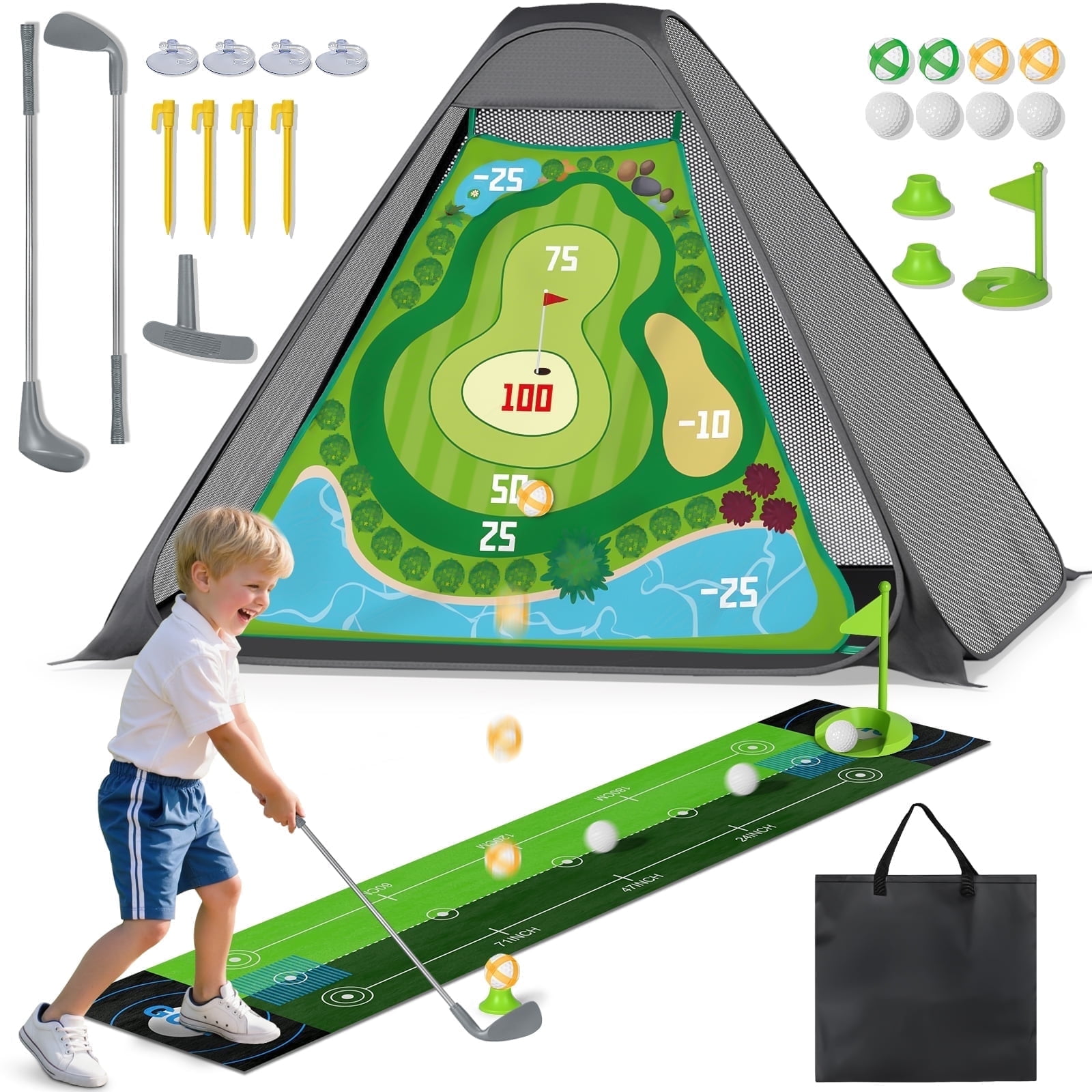 NERF Trick Shot Golf Set - Indoor & Outdoor Putting Trick