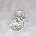 thumbnail image 3 of Stainless Steel To My Son Never Forget That I Love You Forever Keychain Dad Mom Key Chains Pendant Gifts Baby Foot Keyring, 3 of 5