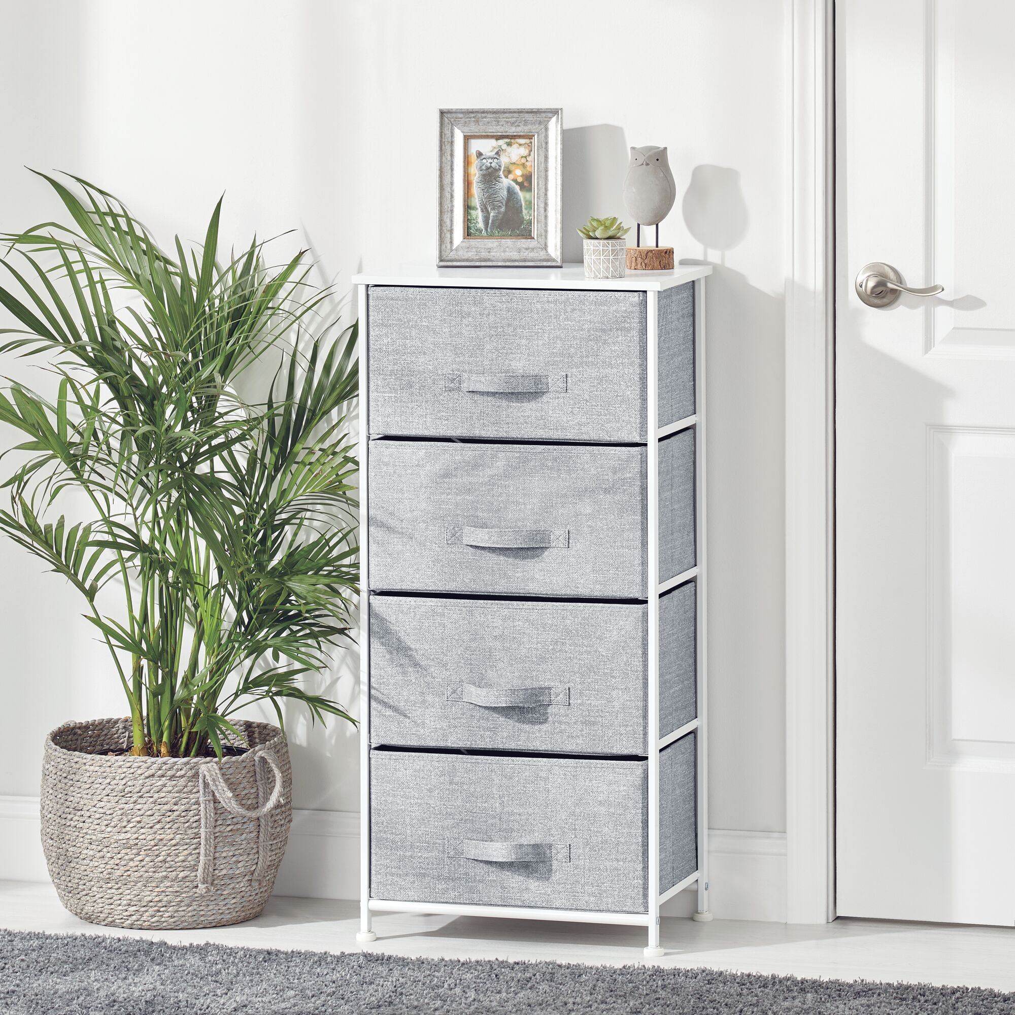 4 drawer tall fabric cheap dresser for storage
