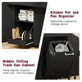 thumbnail image 4 of AENKYO 47.2" Farmhouse Kitchen Island with Removable Side Shelf, Tilt-Out Trash Bin, Storage Cabinet & Drawers, Black, 4 of 10