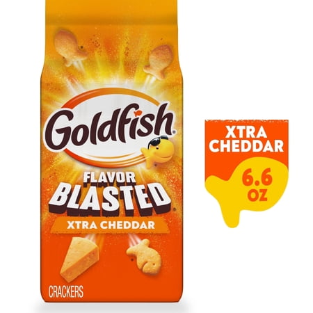Goldfish Flavor Blasted Xtra Cheddar Cheese Crackers, 6.6 oz Bag
