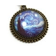 thumbnail image 6 of Van Gogh Starry Night Necklace - Classic Art Print Pendant - Brass setting - Gift for Women - Jewelry Under 30, 6 of 6