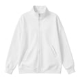 thumbnail image 6 of hoksml Women's Drop Shoulder Full Zip Hoodless Jacket, Stand Collar Casual Sweatshirt with Pockets, Loose Fit Long Sleeve Top, 6 of 8