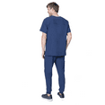 thumbnail image 2 of Elements Select ES2946 Men's V-Neck Top and Jogger Scrub Set Navy Large, 2 of 7