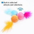 thumbnail image 2 of Juguete para gatos con sonajero peludo, plumas y hierba gatera, bolas de pompones interactivas para gatos, suaves y livianas, 2 pulgadas, paquete a granel. - Paquete de 12, 2 of 5