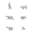 thumbnail image 2 of 6pcs encantadoras decoraciones de osos blancos simulados artesanías de animales en miniatura de microlandscape decoraciones, 2 of 5
