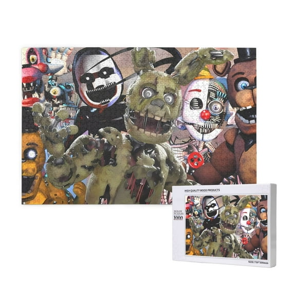 Lsque Five Nights At Freddy'S Pattern Picture Puzzle,Wooden 1000 Piece Puzzle,Personalized Jigsaw Puzzles,Family Fun Puzzle,Gift Puzzle(Horizontal style)