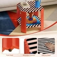 thumbnail image 5 of Flycity Memphis Modern Style End Table, Striped Design Wood Side Table with Solid Wood Legs for Living Room Bedroom Furniture, 5 of 7