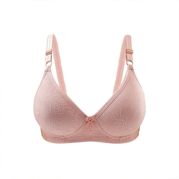 BSDJILFG 50% Padded Sports Bra, Women's Fashion Plus Size Wire Free Comfortable Push Up Hollow Out Bra Underwear, Back Fat Bra