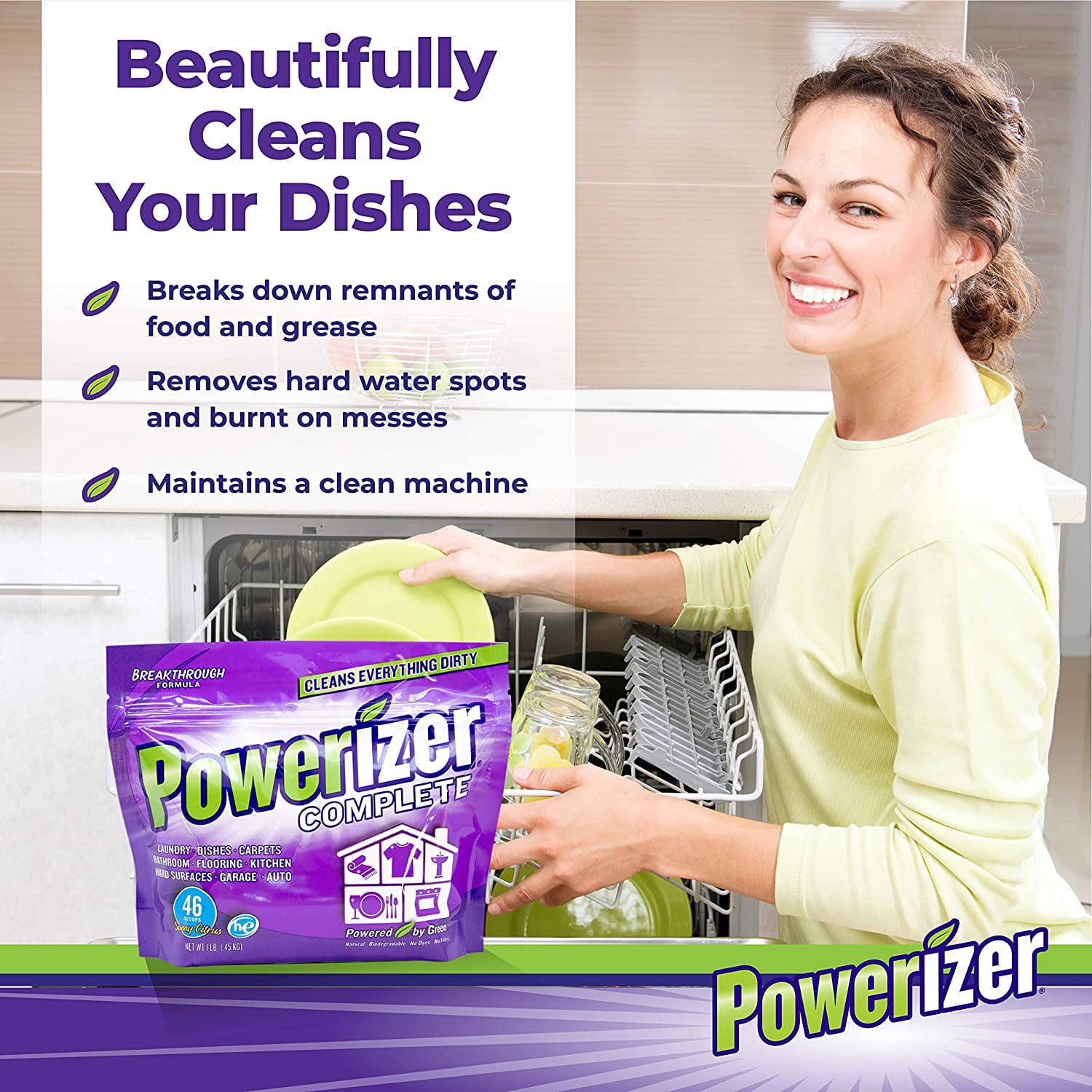 Complete Multi-purpose Detergent Powder - Oxi Stain Remover - Natural Laundry Soap - Non Toxic Diswasher Cleaner - 1lb