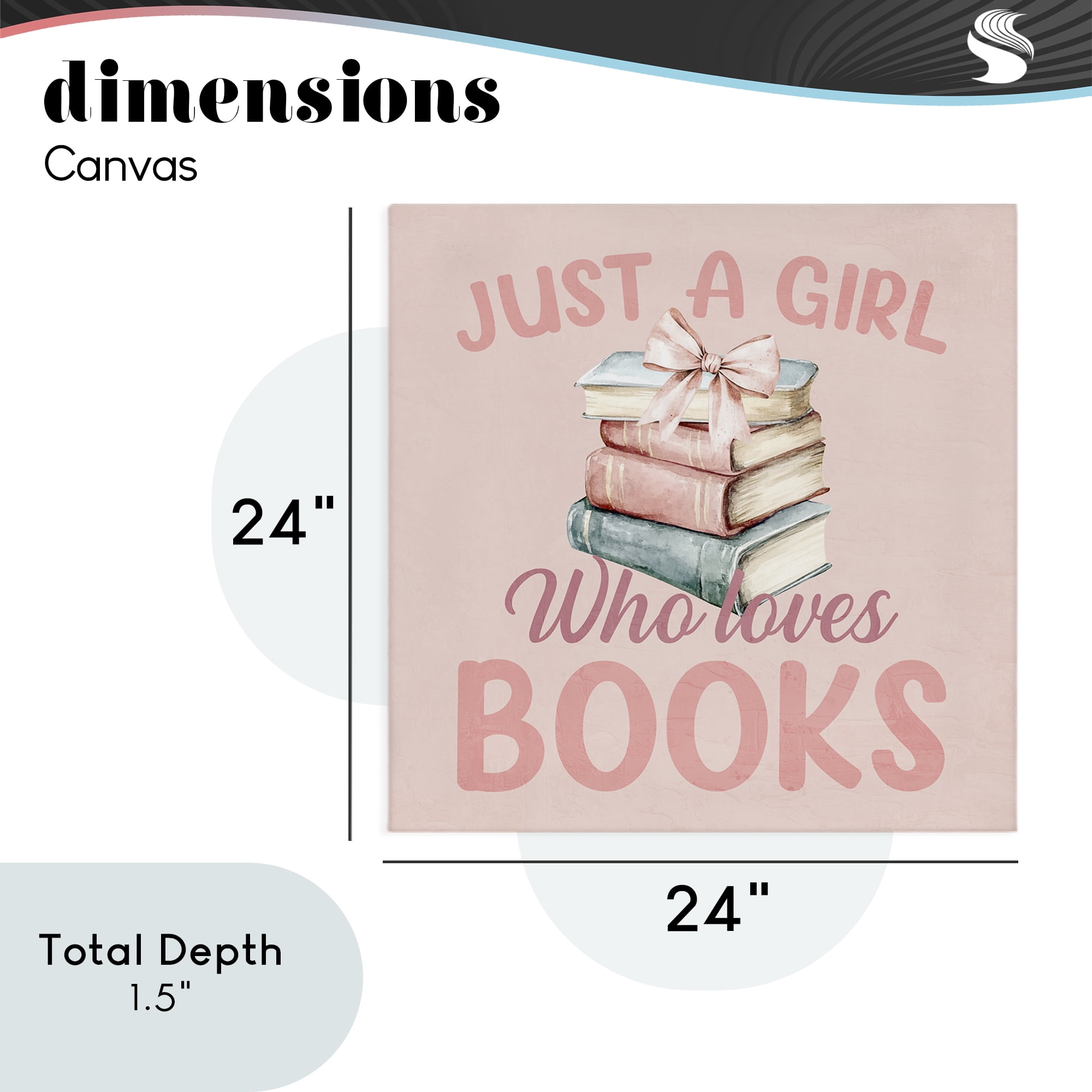 Reader Girl Who Loves Books Canvas Wall Art, design by Kim Allen