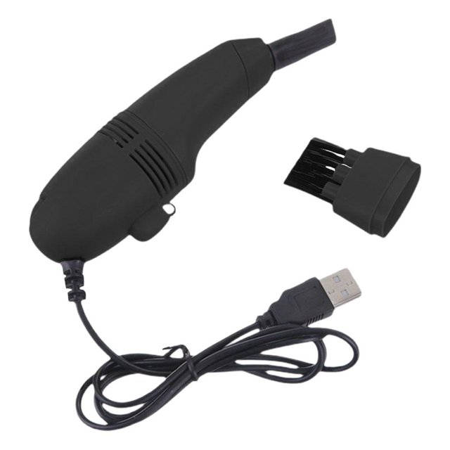 Abbracc Portable Mini Table Dust Sweeper Air Vacuum Cleaner No Dead Angle Cleaning Desktop Vacuum Cleaner for Printer Window Groove Pet Hairs Car , Black