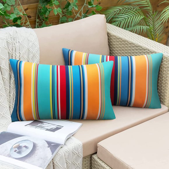 Juego de 2 fundas de almohada Pyonic para exteriores, impermeables, 30 x 51 cm
