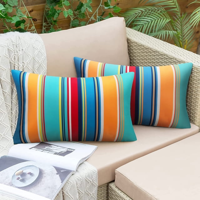 Juego de 2 fundas de almohada Pyonic para exteriores, impermeables, 30 x 51 cm