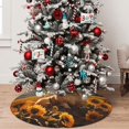 thumbnail image 4 of KLL 30" Christmas Tree Skirt Pastoral Sunflower Corgi Xmas Tree Skirts Mat for New Year Xmas Holiday Party Indoor Outdoor Home Decoration, 4 of 5