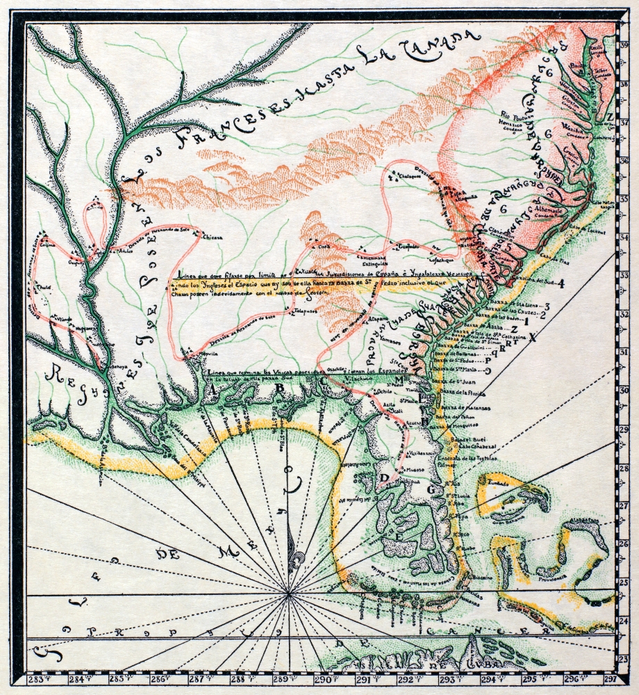 Map North America 1742 Npossession Of The Spanish And The English In