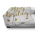 thumbnail image 3 of Birthday Soft Flannel Fleece Blanket, Hand Writing Style Calligraphic Text Celebration Design Polka Dots Old Fashioned, Cozy Plush for Indoor and Outdoor Use, 50" x 60", Yellow White, by Ambesonne, 3 of 6