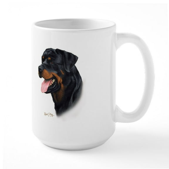 CafePress - Rottweiler Large Mug - 15 oz Ceramic Large White Novelty Mug