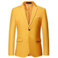 thumbnail image 1 of ER Abrigo de traje de doble botón liso para boda de negocios para hombre (Amarillo - Talla L) oso de fresa Electrónica, 1 of 4