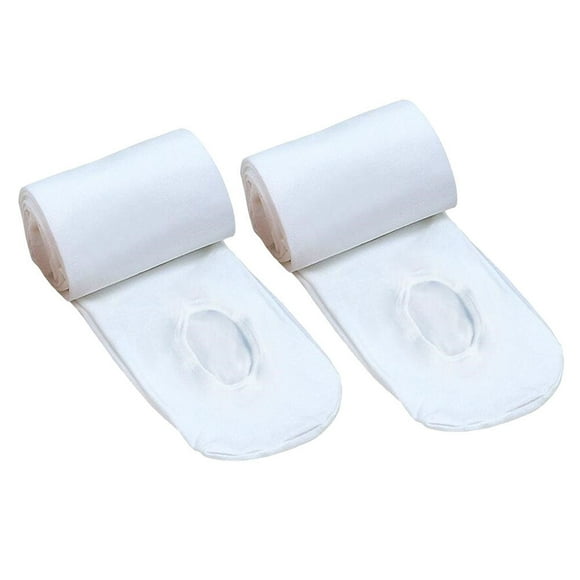 2 pares de medias de ballet para adultos Calcetines de baile Medias de baile suaves Medias de pantimedias elásticas para mujeres y niñas (talla M para altura 130-150 cm blanco)
