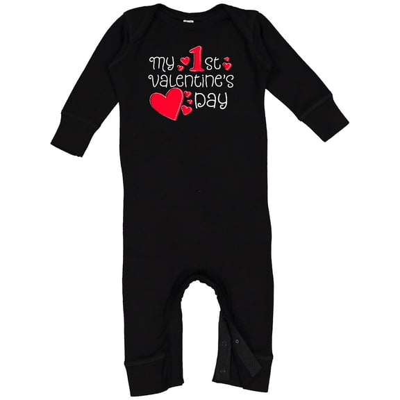Inktastic My First Valentines Day Red Hearts Baby Romper Coveralls