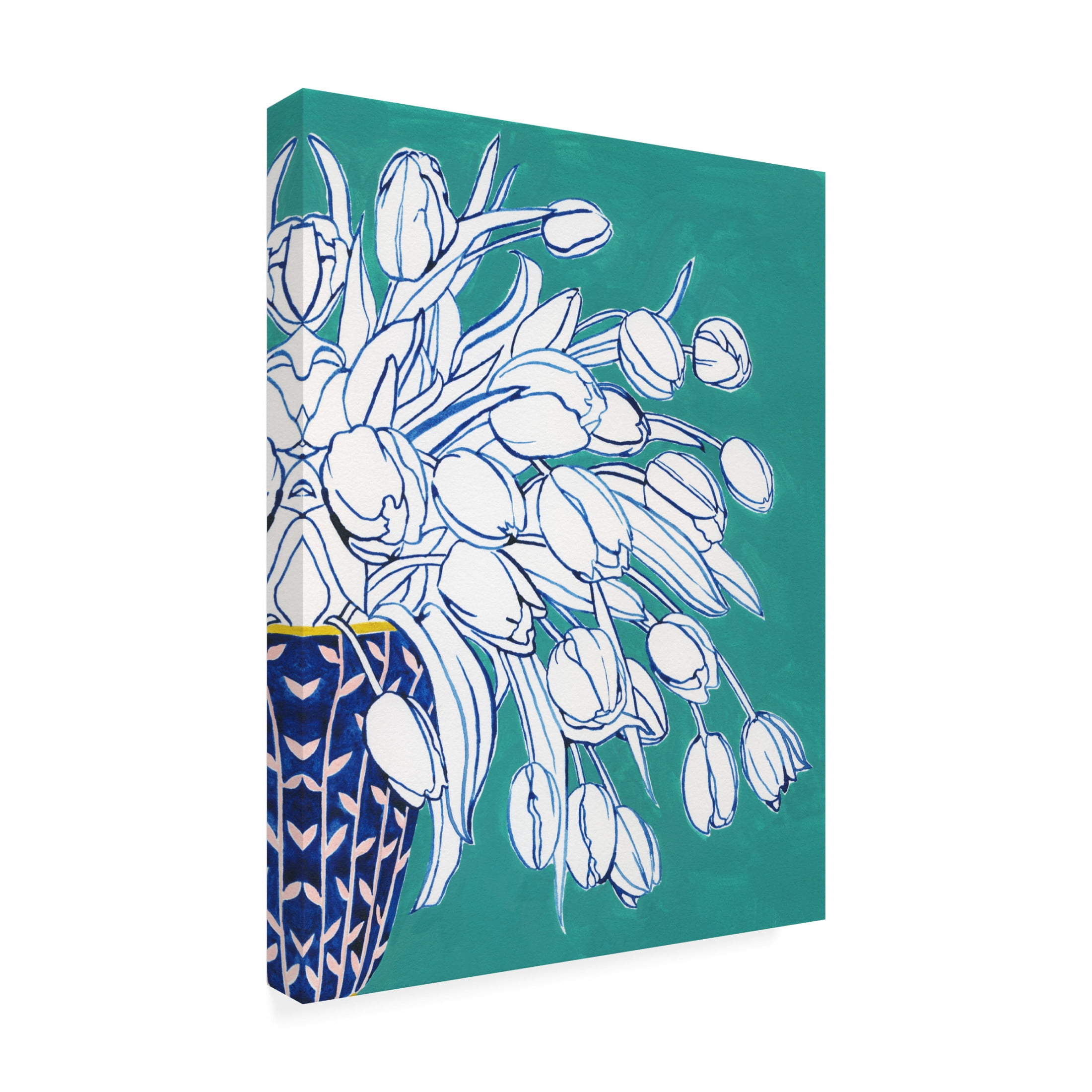 Trademark Fine Art Grace Popp Turquoise Tulip Bouquet II Canvas Wall Art