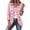 Pink_01, variant on Womens Ruffled Gingham Plaid Blazer Jacket Lapel Collar Long Sleeve Vintage Single Breasted Outerwear Orange M