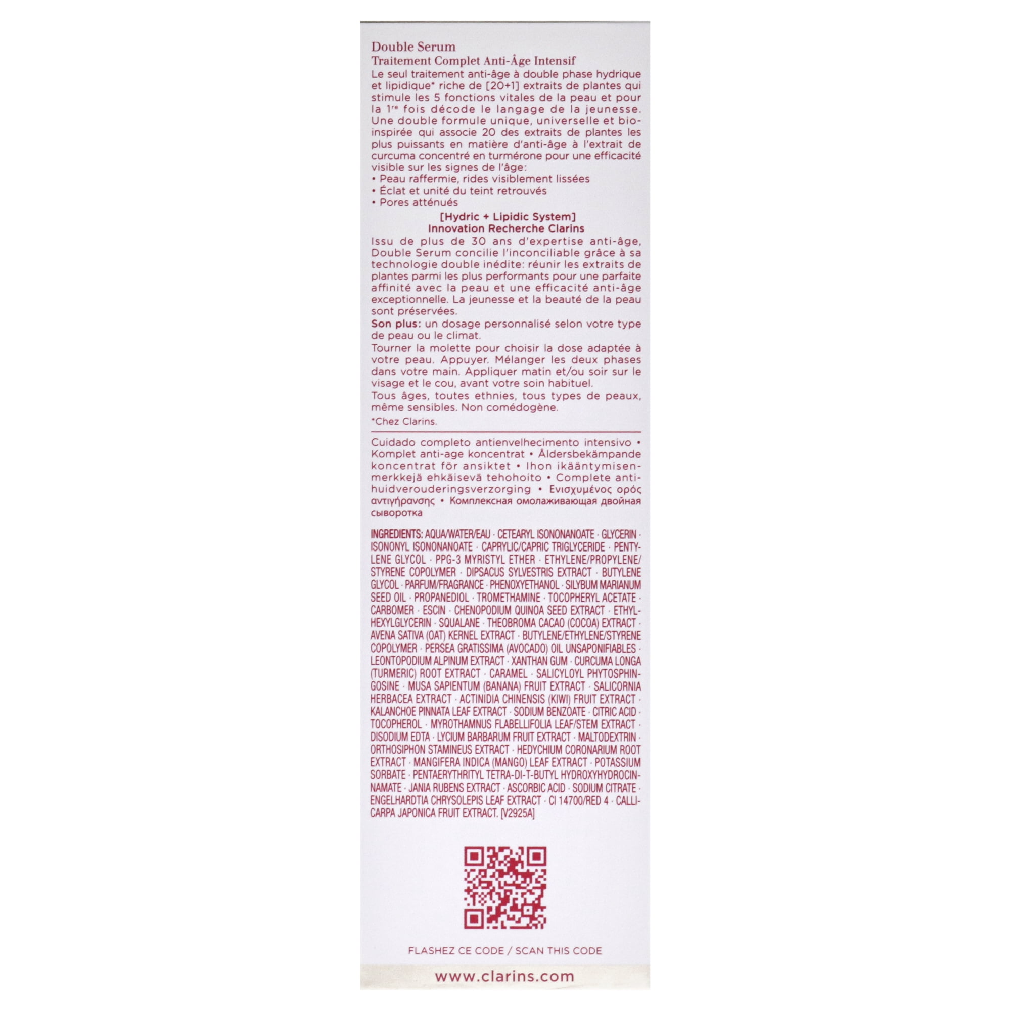 Clarins Double Serum Complete Age Control Concentrate , 3.3 oz Serum