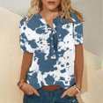 thumbnail image 2 of Mujer Verano Casual Manga Corta Camiseta Botón Cuello Redondo Jersey Blusa Tops OAVQHLG3B Store  lin121212, 2 of 5