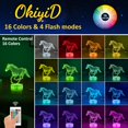 thumbnail image 4 of Lámpara 3D Illusion Okiyid Horse Night Light, 16 colores, mando a distancia, 4 of 7
