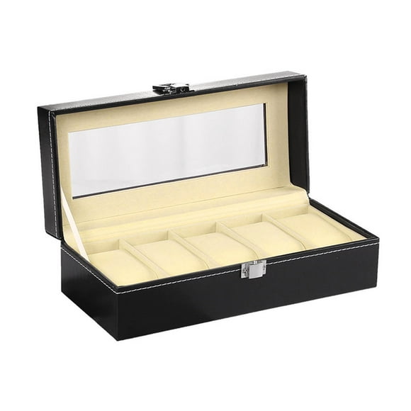 Agiferg 2/3/4/5/6 Slots Wrist Watches Jewelry Display Storage Organizer Leather Box Case