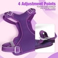 thumbnail image 6 of Jewyow No Pull Dog Harness - Dog harness for small dogs,Reflective Adjustable Pet Vest with Handle & Breathable Mesh,Purple, XS, 6 of 9