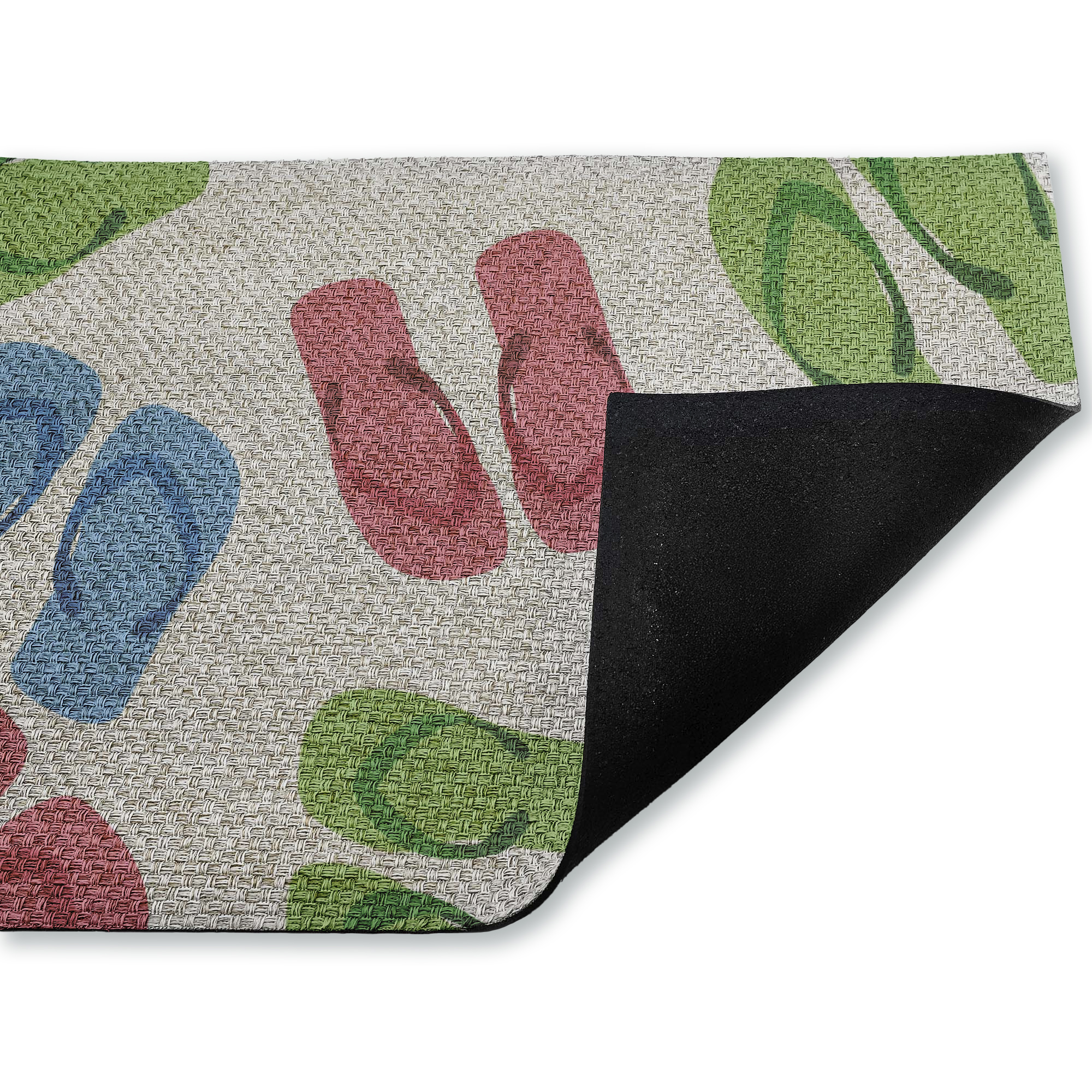 Stupell Industries Summertime Flip Flops Printed Outdoor Imitation Sisal Floor Mat, design by Lil' Rue