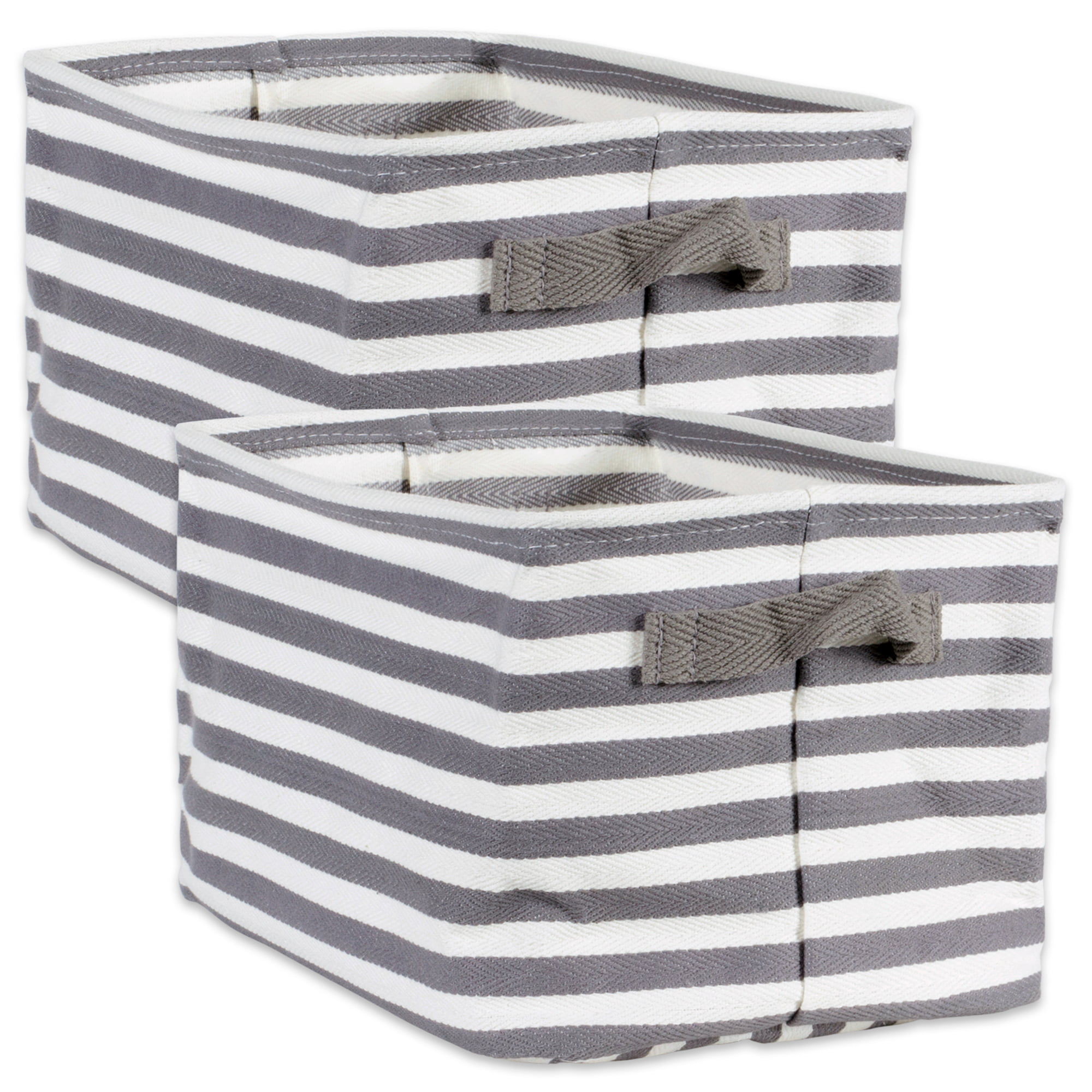 Closet 14 x 14 x 20 DII Cotton/Polyester Round Laundry Hamper or Basket Nursey Gray Rugby Stripe Perfect in Your Bedroom Dorm Laundry Room