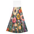 thumbnail image 7 of Yayeee Kitchen Hanging Hand Towels Set of 2 with Loop Bathroom Absorbent Tie Towel, Large Colorful Flowers, 7 of 7