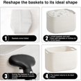 thumbnail image 6 of Storage Baskets for Organizing & Shelves, Woven Cotton Rope Organization Bins for Dog Toys, Clothes, Books, Nursery Organizer, 15" Lx11''Wx9.5''H, (4 Packs) Off White, 6 of 7