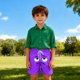 thumbnail image 5 of Pantalones cortos de playa para niños y niñas, de color liso, con estampado de expresión, transpirables y con bolsillos, para verano, 5 of 6