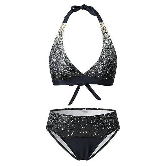 QLEICOM Womens Swimsuits Tummy Control Plus Size Swimsuit Coverup Two Piece Set Swimsuits Solid Tummy Control Swimwear Beachwear Black XL