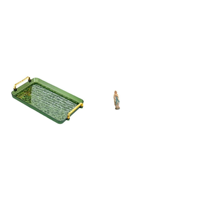 Bandeja para servir,Bandeja rectangular para servir en la cocina con asa,Estatua,Colección religiosa de estatuas de la Virgen María,Resina y figura de dama