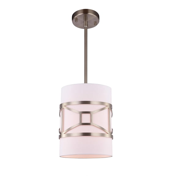 Woodbridge Lighting Regan 1-light Steel & Glass Mini Pendant in Satin Nickel