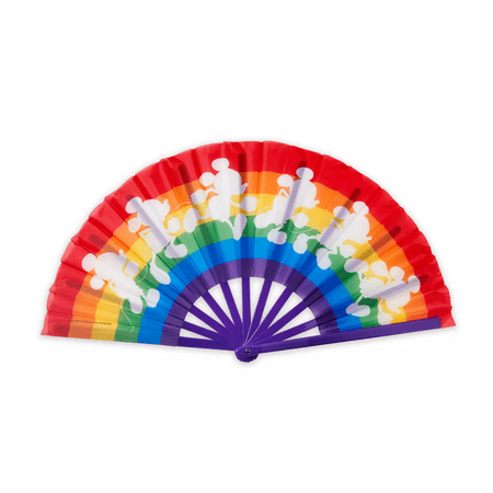 Disney Parks Rainbow Collection Mickey Fan New with Tag